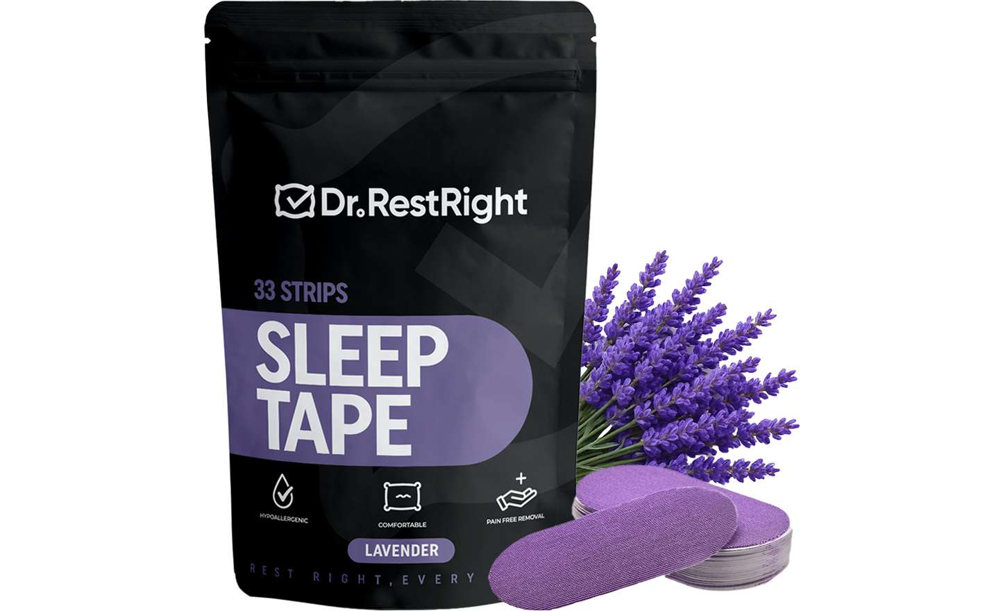 Lavender Scented Mouth Tape For Snoring & Sleep Apnea
