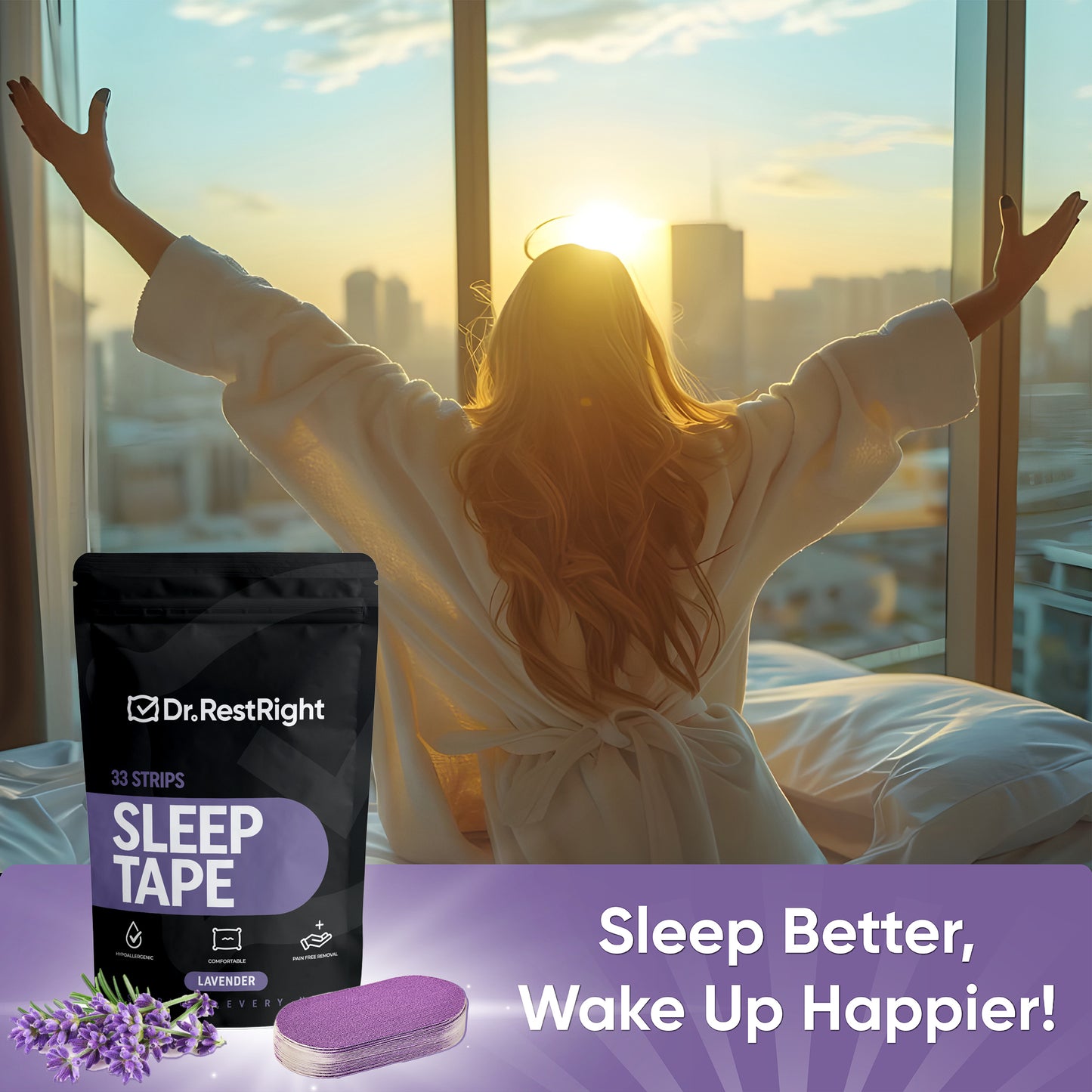 Lavender Scented Mouth Tape For Snoring & Sleep Apnea